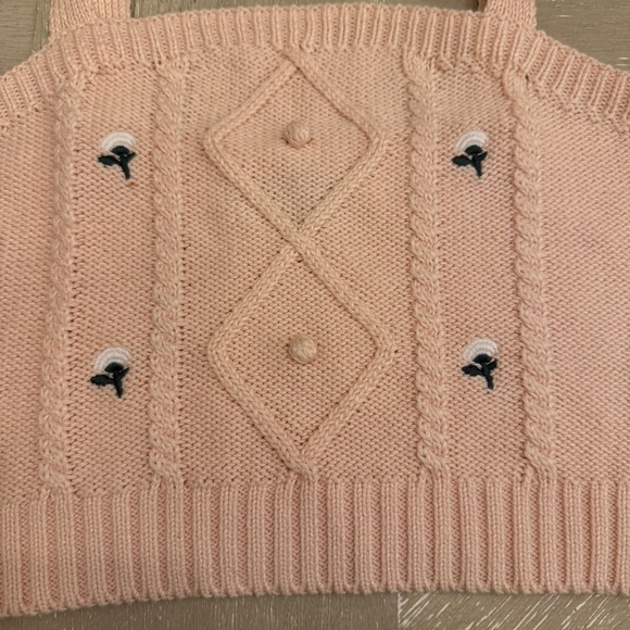 Wild Fable Pink Knit Crop Top Tank Sweater Garden Girl Vibes - Picture 3 of 5